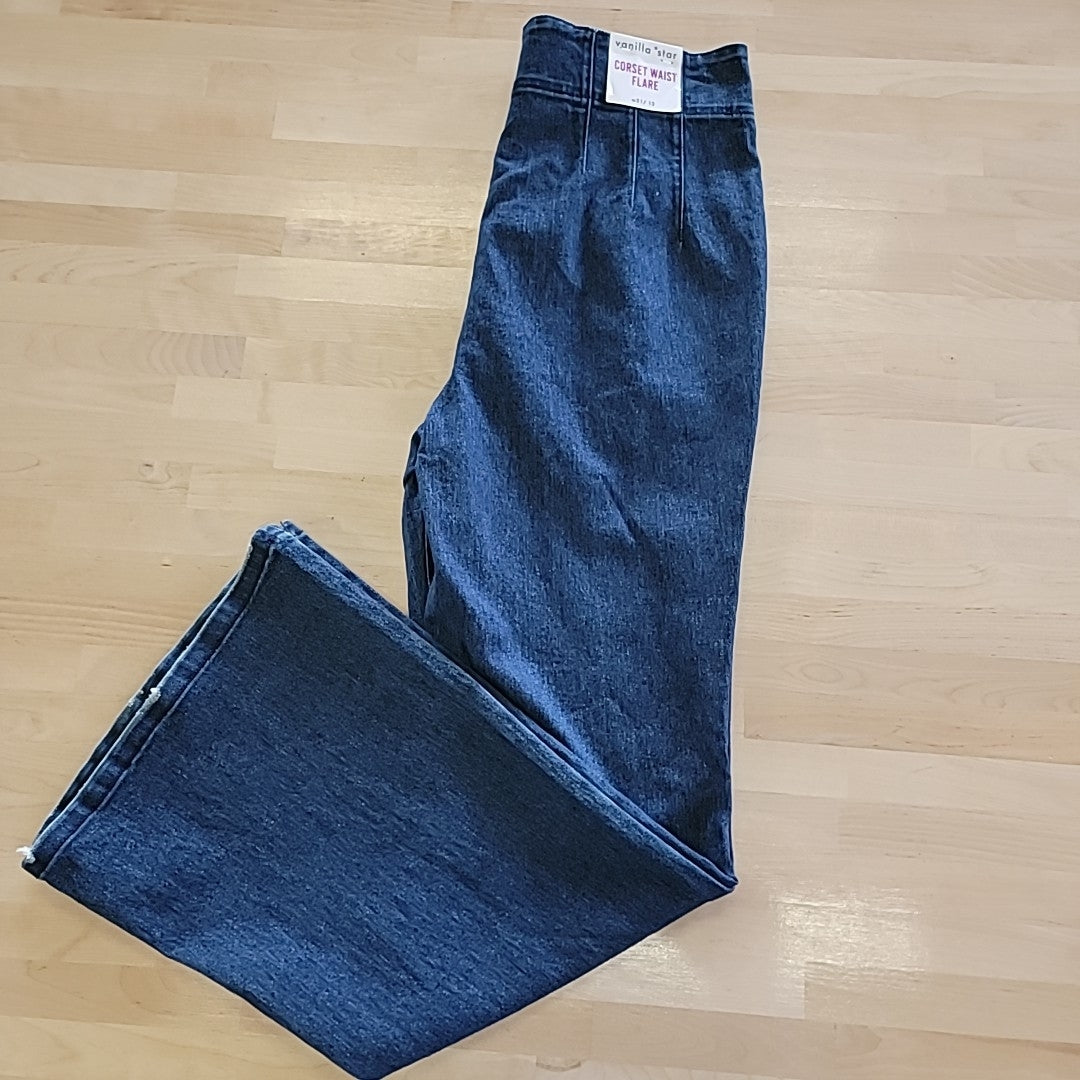 Vanilla Star Size 31 / 13 Corset Flair Waist Blue Jeans