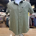 RVCA Size S Green Preloved MENS Button Down Shirt