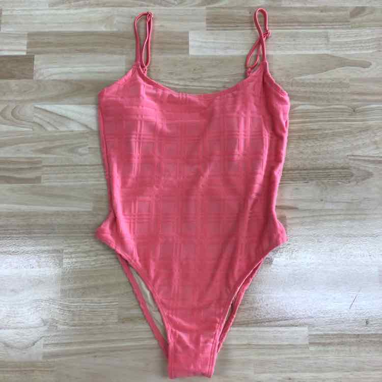 Cotton on Women's Thin-Strap Low-Scoop One Piece Swimsuit - Shell Pink Terry Jac