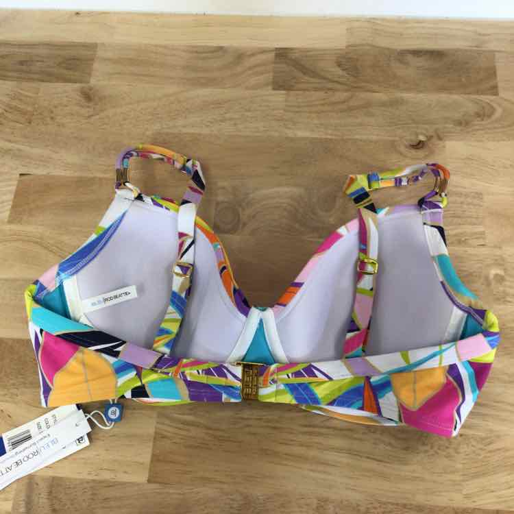 Bleu Size 34D Living Color Over-the-Shoulder Molded-Cup Bikini Top