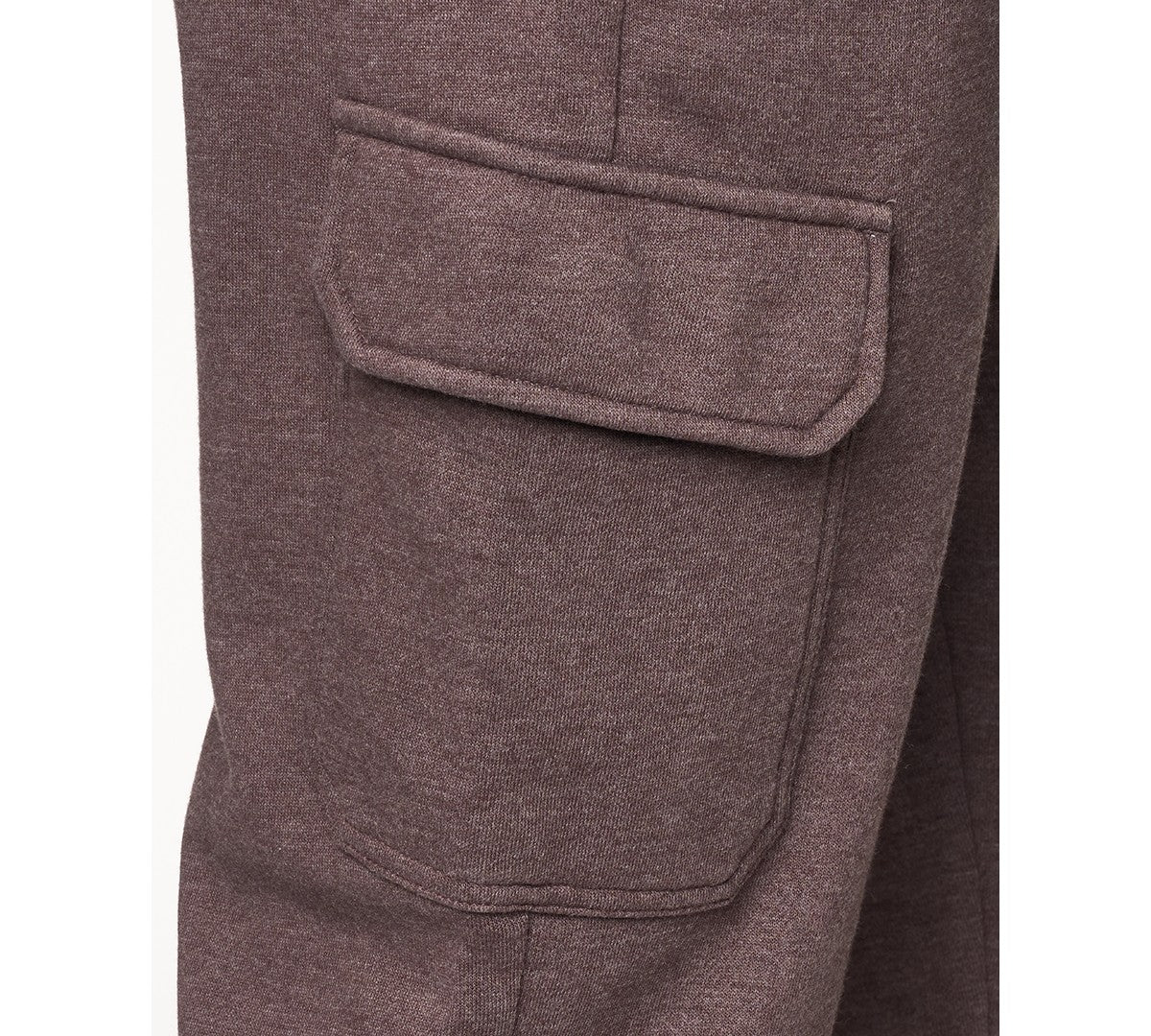 Lazer Men's Relaxed Fit Drawstring Burnout Fleece Cargo Jogger Pants