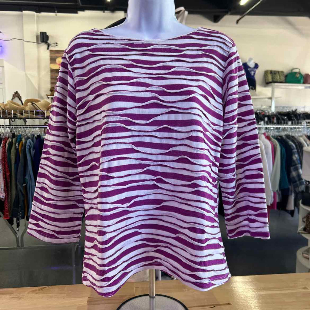 Investments Size L Purple Preloved Blouse LS