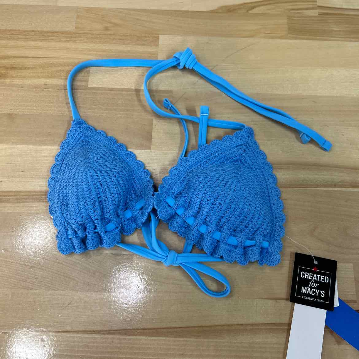 Salt + Cove Size XS Crochet Halter Triangle Bikini