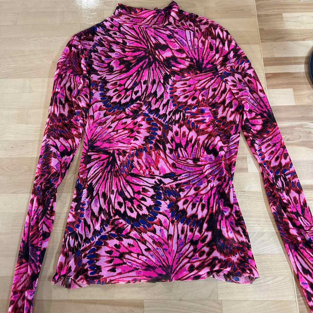 AFRM Size M Pink Print Blouse LS