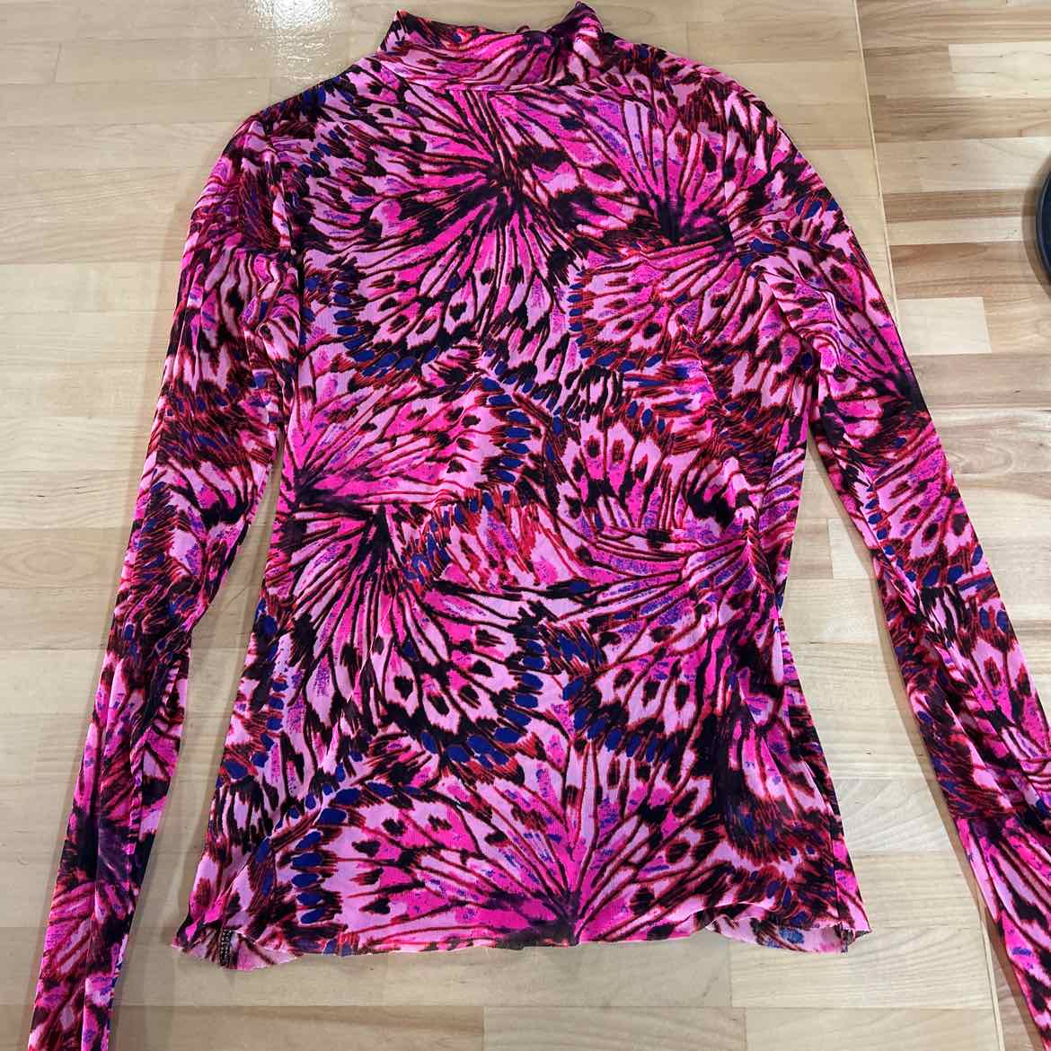 AFRM Size M Pink Print Blouse LS