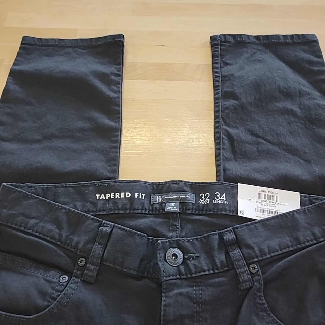 INC Men's Size 32x34 Black Baldwin Tapered Jeans
