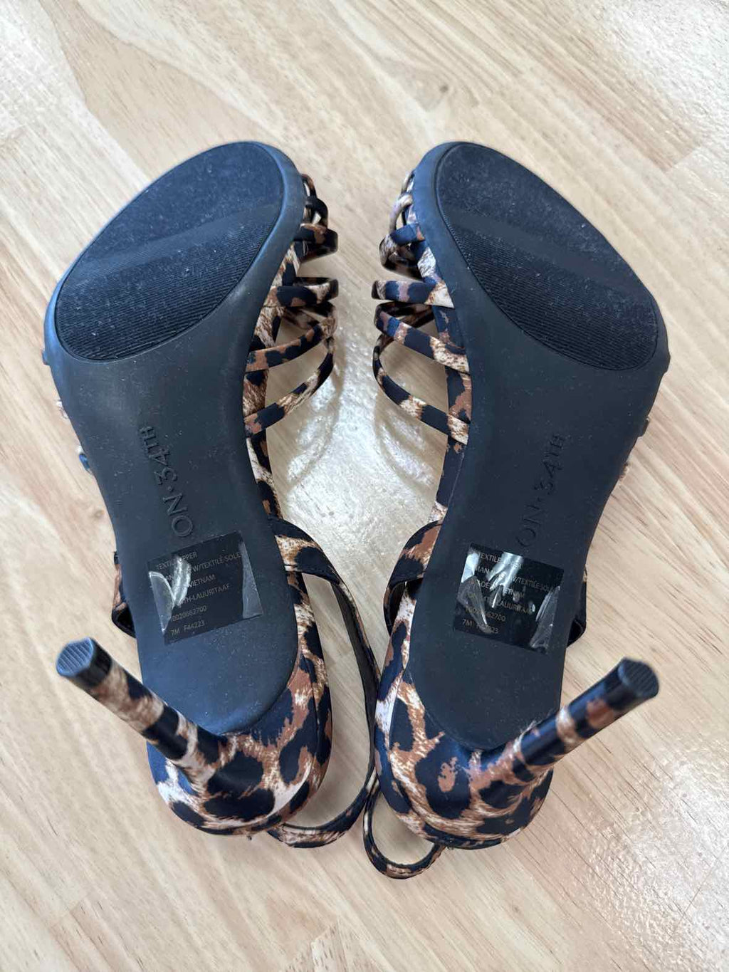 On 34th Size 7 Black Brown Lauuritaa Dress Sandals - Leopard