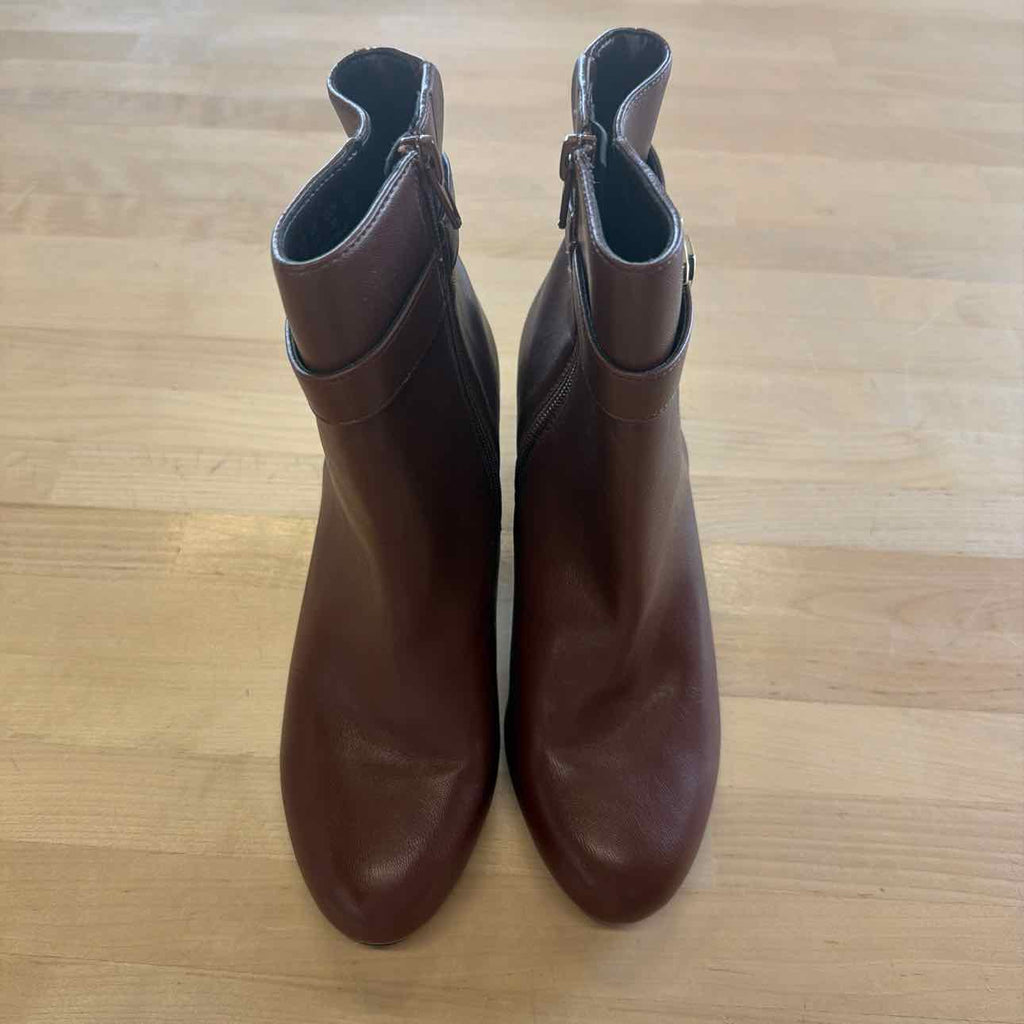 NAT Naturalizer Lottie Ankle Bootie Boots (Cappuccino Brown Faux Leather) Size 6