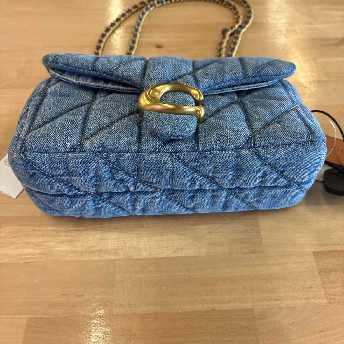 COACH Tabby 20 Quilted Denim Shoulder Brass Indigo
