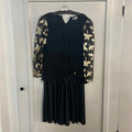 Gilberti Size 10 Black Gold Vintage Dress