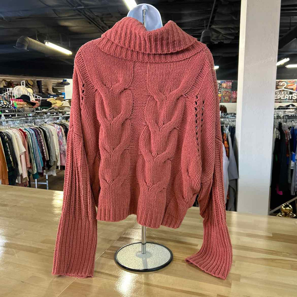 Moon & Madison Size L Coral Knit Preloved Sweater