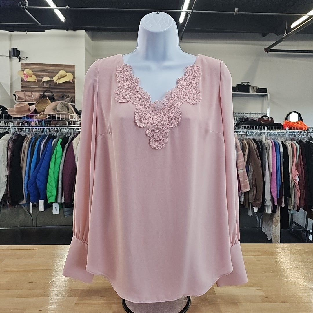 White House Black Market Size 8 Pink Blouse