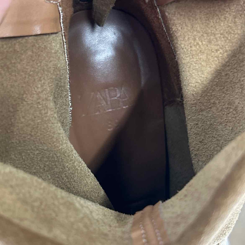 zara Size 8.5 Tan Preloved Boots
