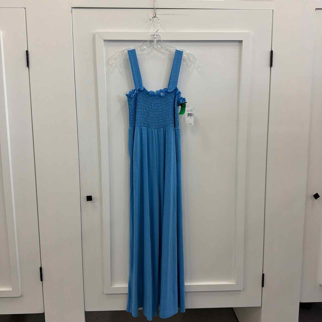 Roxy Just Passing by Smocked Jumpsuit - Azure Blue