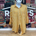 Eden & Olivia Size L Yellow White Blouse LS