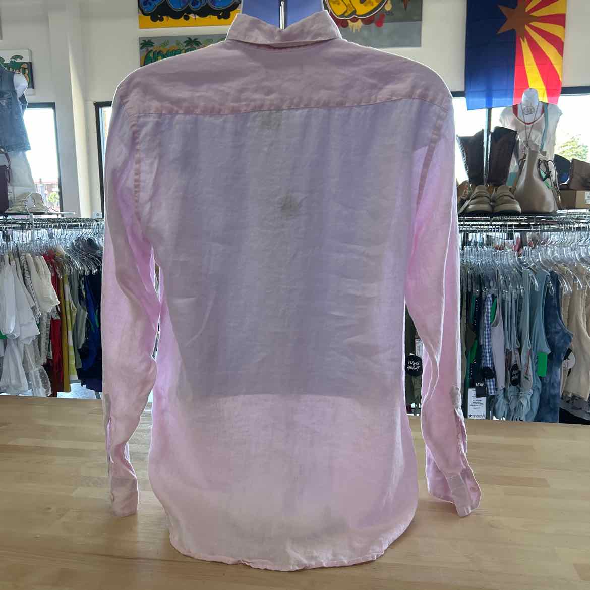 Saks Fifth Avenue Size M Pink Preloved Button Down LS