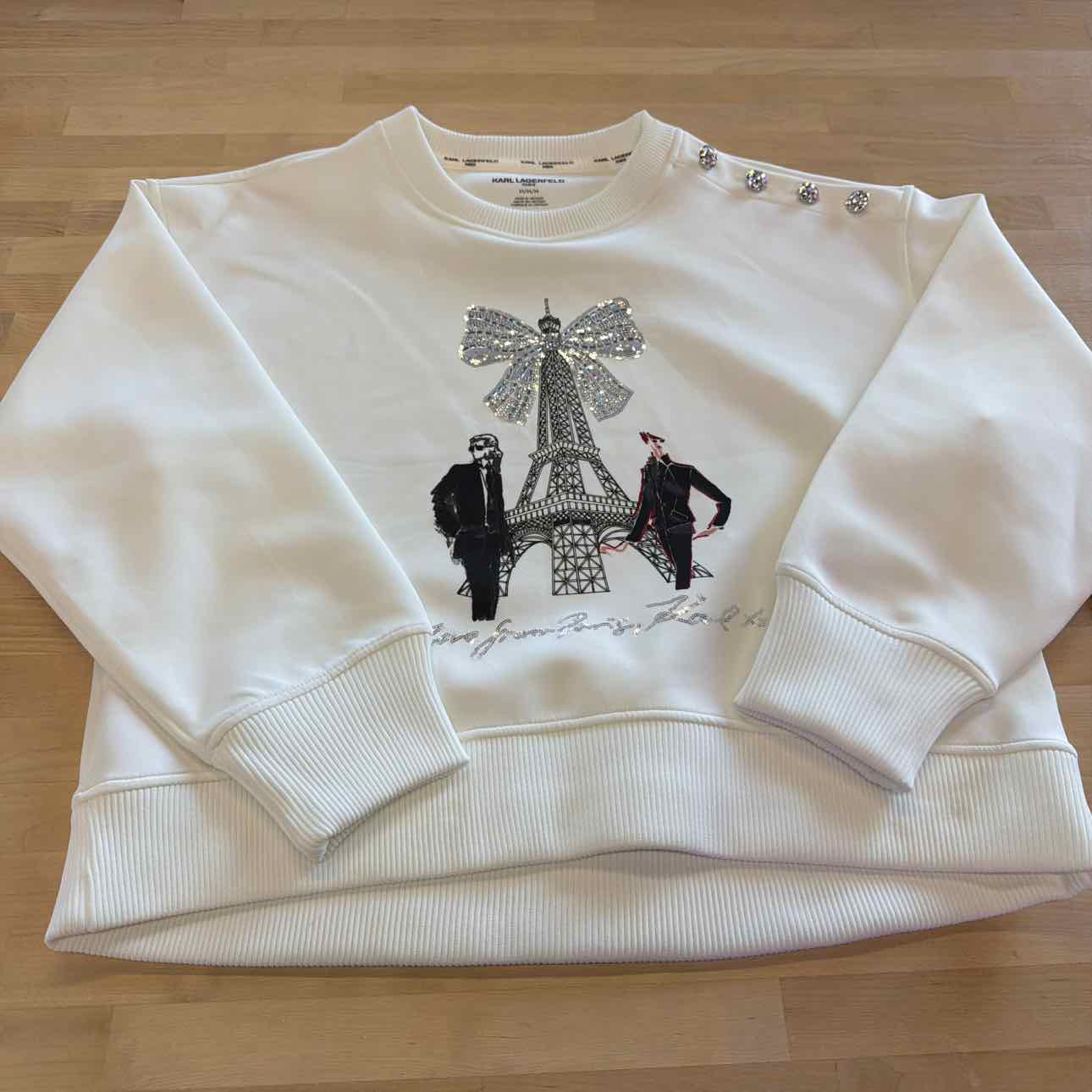 Karl Lagerfeld Paris Women's Logo Eiffel Tower Sweatshirt