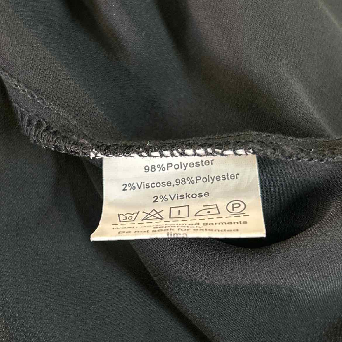 Grace Karin Size S Black Silk Preloved Blouse LS