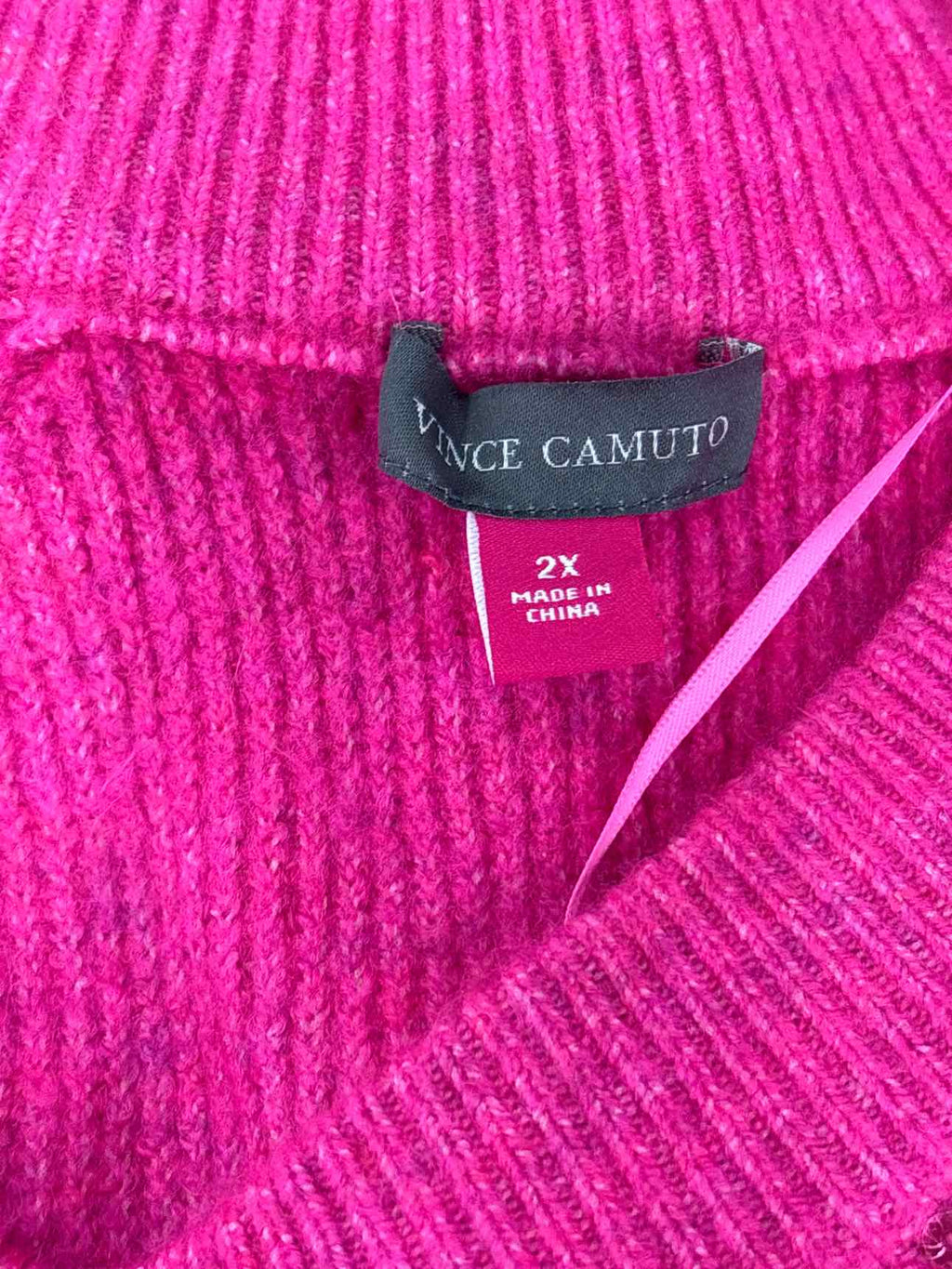 Vince Camuto Size 2X Pink Knit Sweater