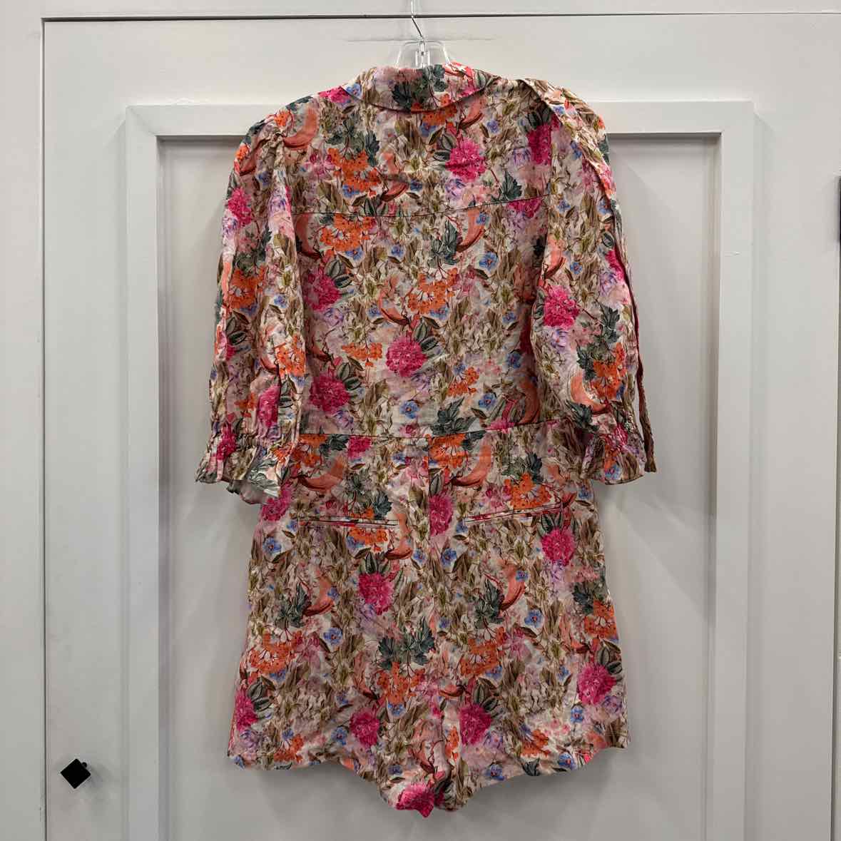 & Other Stories Size L Multi-Color Linen Preloved Romper