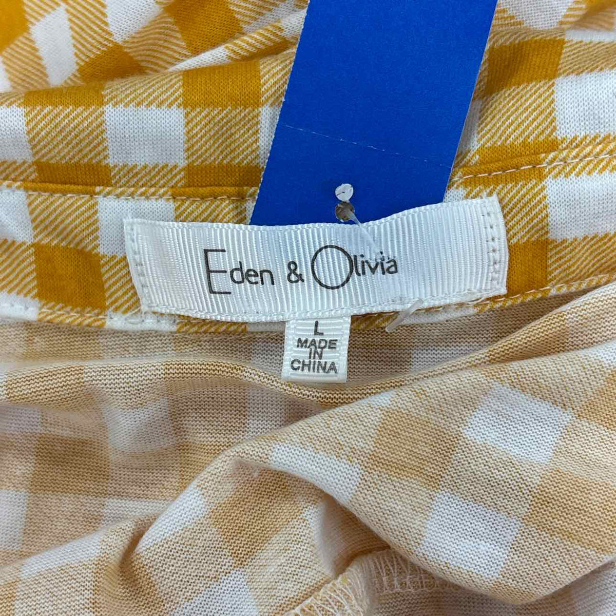 Eden & Olivia Size L Yellow White Blouse LS