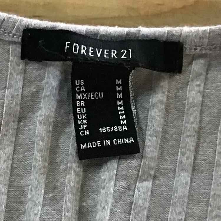 Forever 21 Size M Grey Preloved Tank