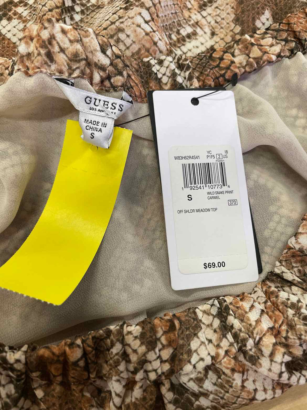 Guess Size S Brown & White Blouse