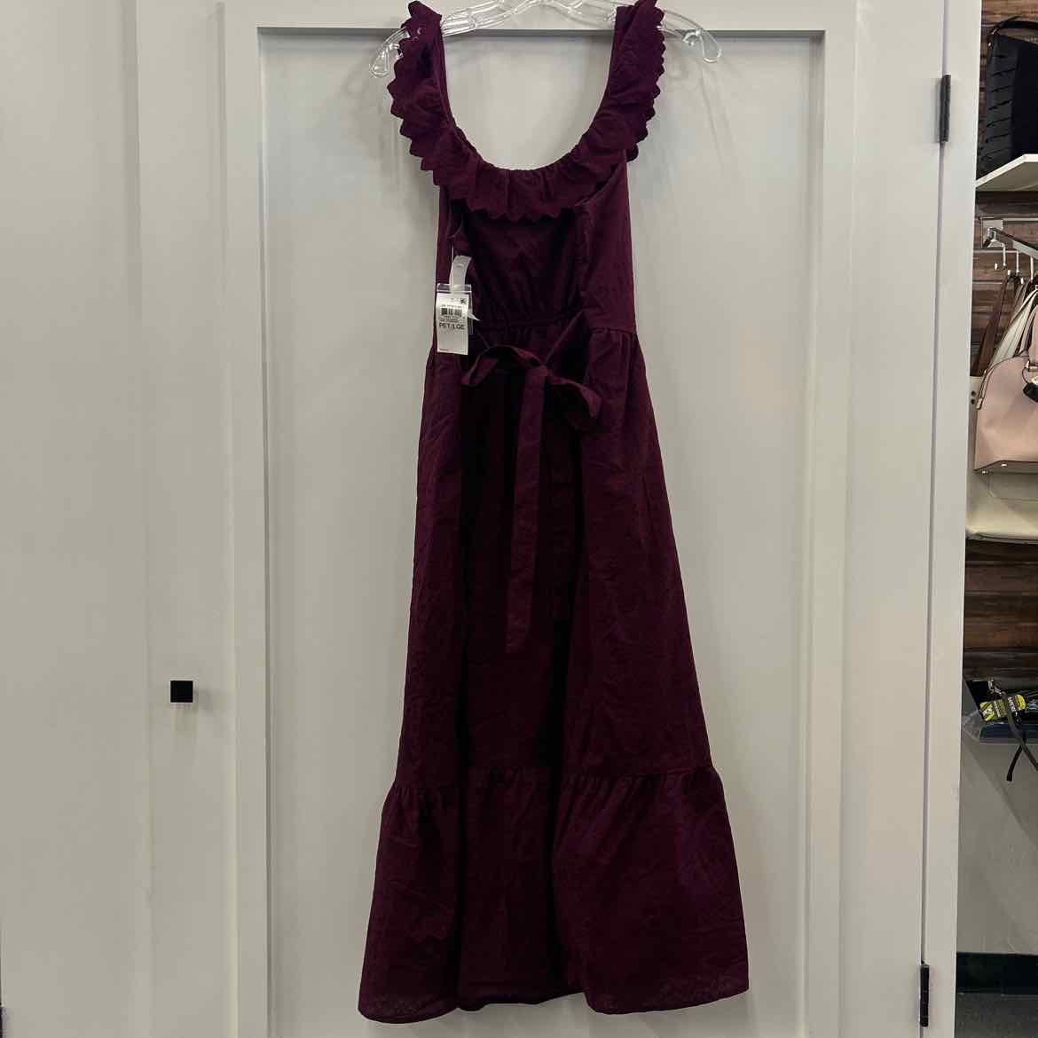 And Now This Petite Ruffled Burnout Cotton Sleeveless Maxi Dress