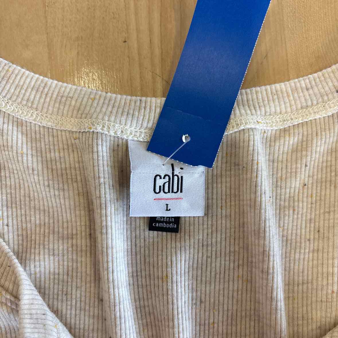Cabi Size L Tan Long Sleeve