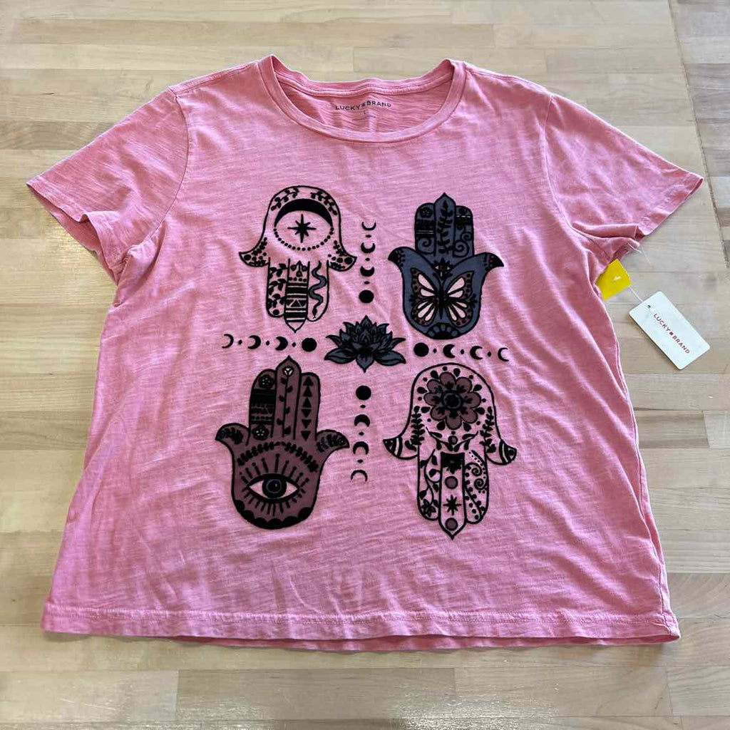 Lucky Brand Size L Pink T-shirt