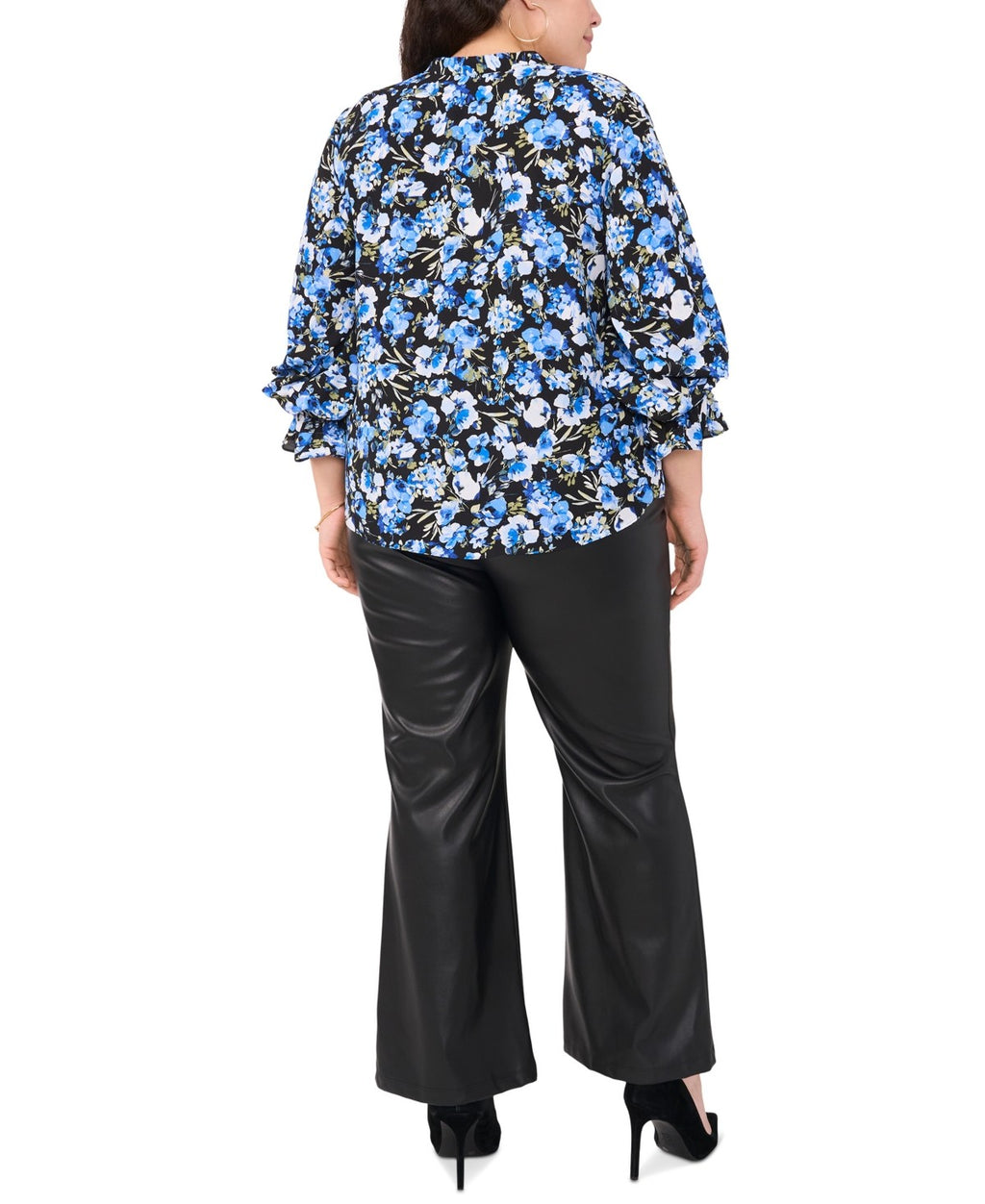 Vince Camuto Plus Size Floral-Print Blouse - Royal Azure