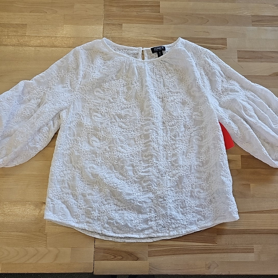 Jones New York Size L White Preloved Blouse