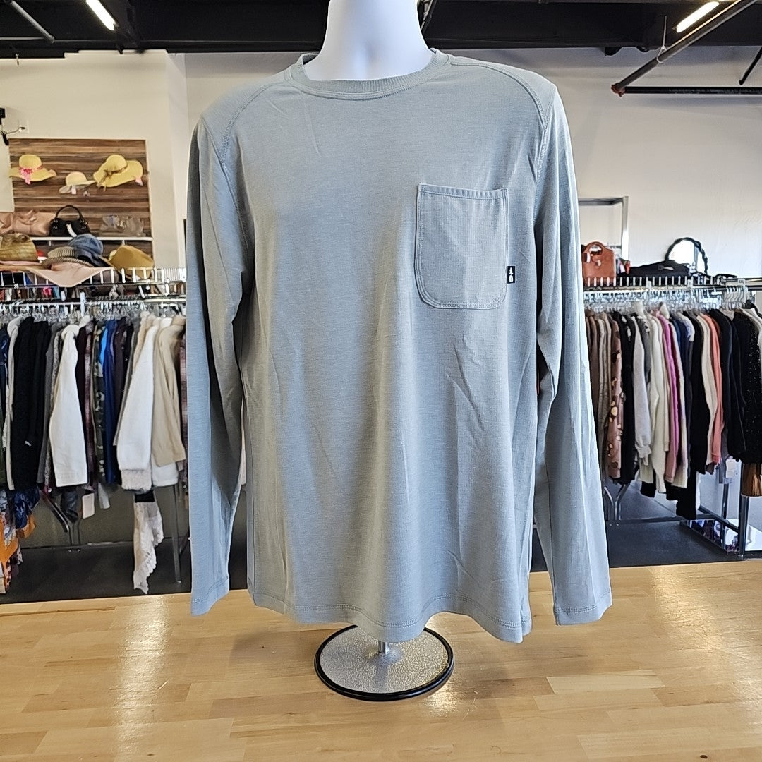 Bass Outdoor Size M Gray MENS Long Sleeve Shirt