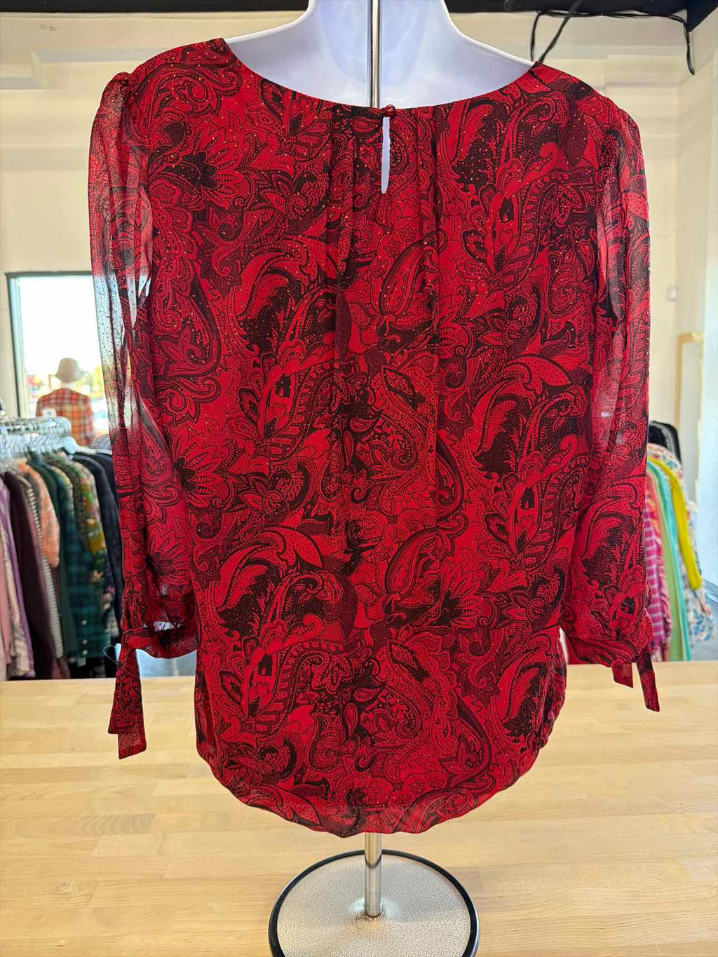 Roz & Ali Size M Red Blouse