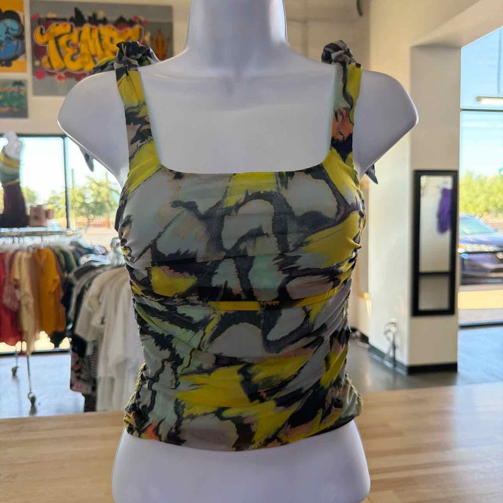 Free People Size XS Green Mesh Preloved Tank