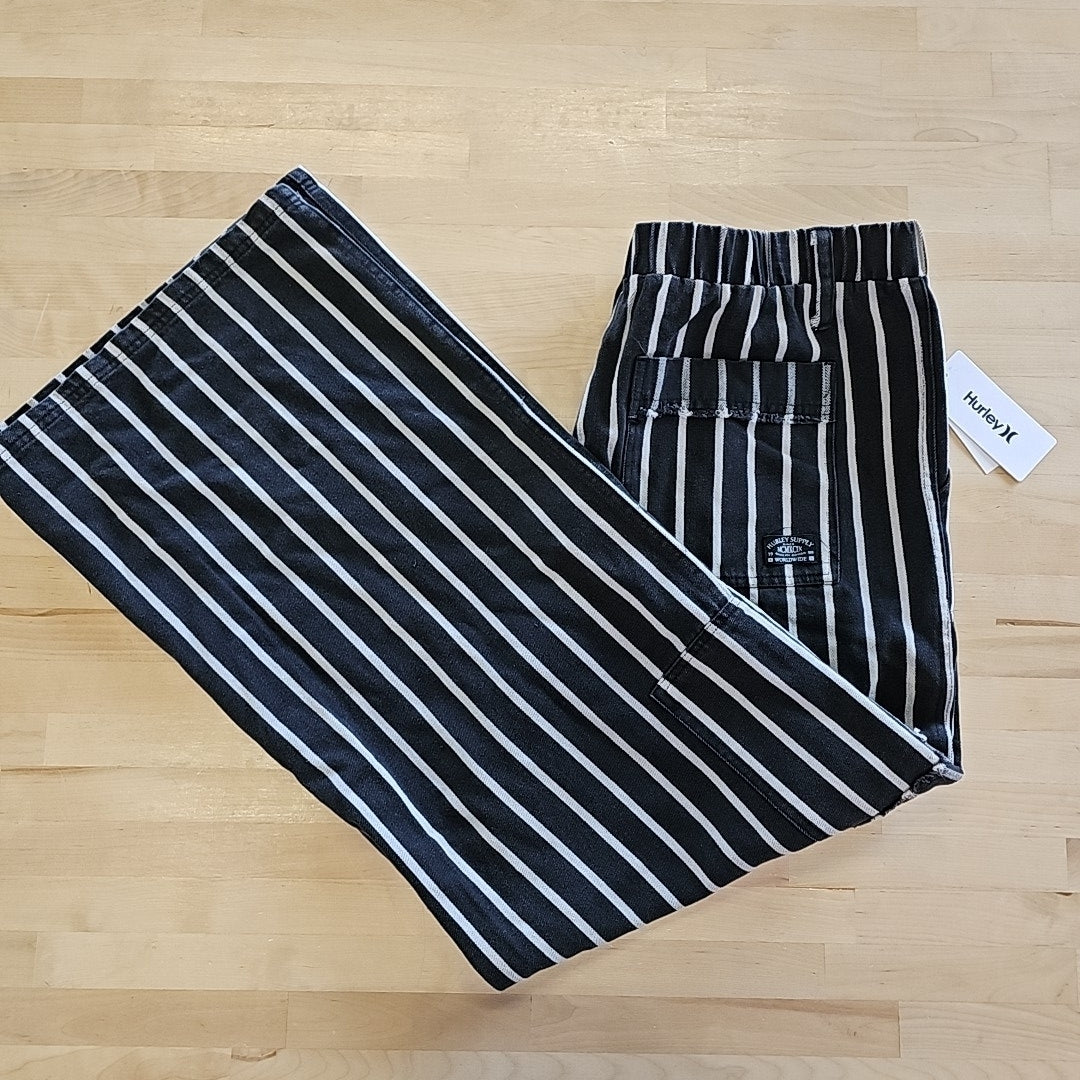 Hurley Juniors' Sloan Striped Pull-on Pants - Black - XL