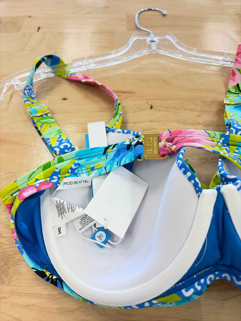 Bleu Size 34D Cross Back Premium Bikini Top