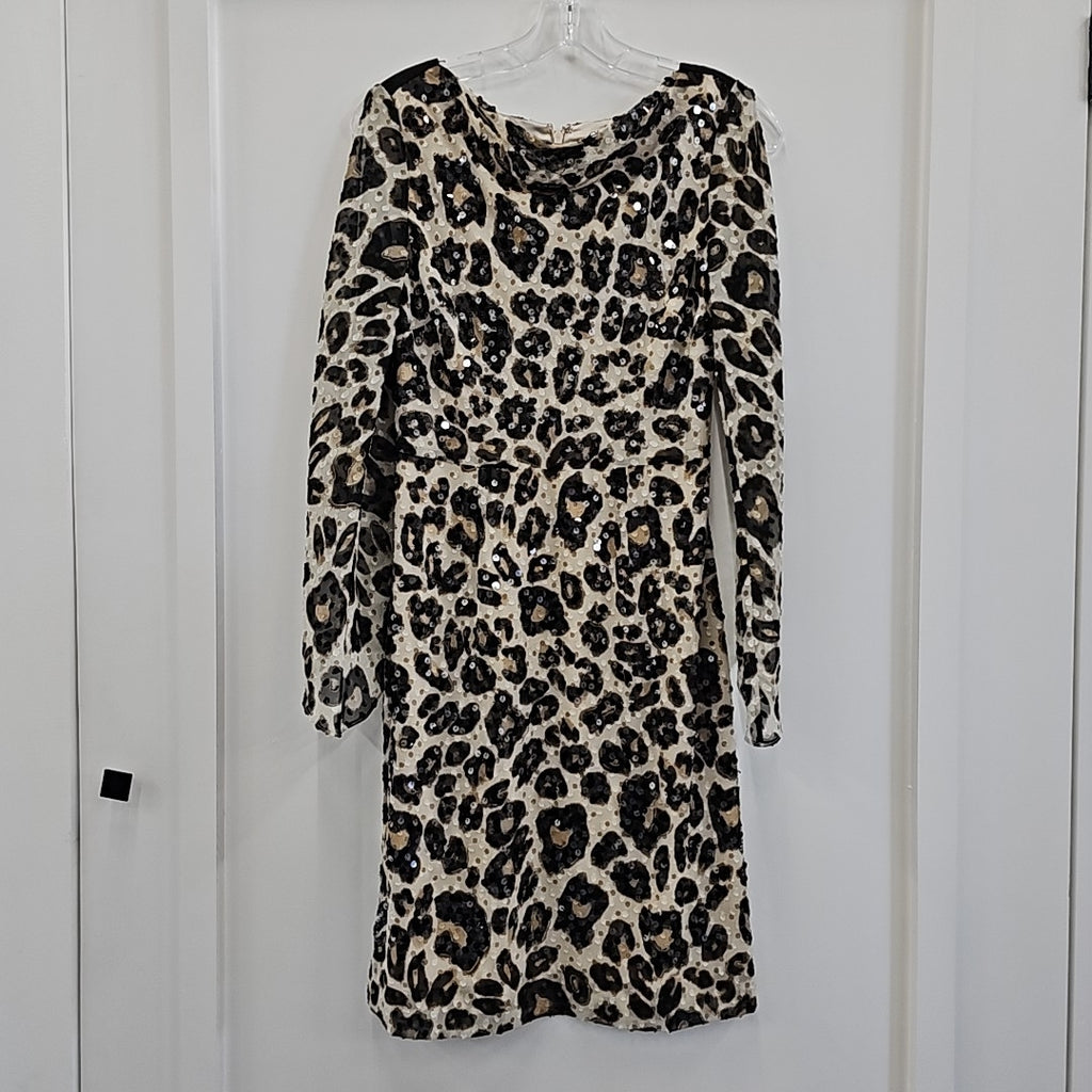 Antonio Melani Size 0 Beige/Black Sequined Dress