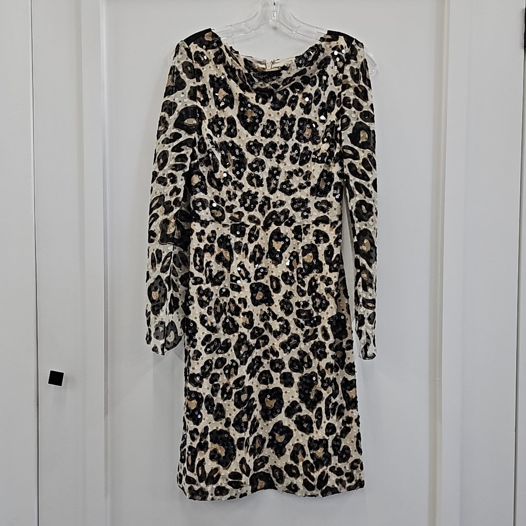 Antonio Melani Size 0 Beige/Black Sequined Dress