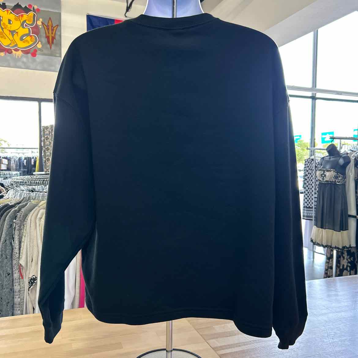 Cotton on Boxy Fit Graphic Crew Sweatshirt with Texas Print-Black