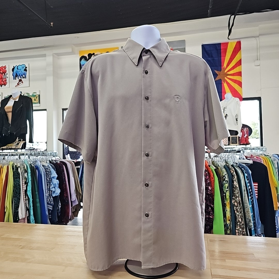 White Diamond Size L Beige Used MENS Button Down Shirt