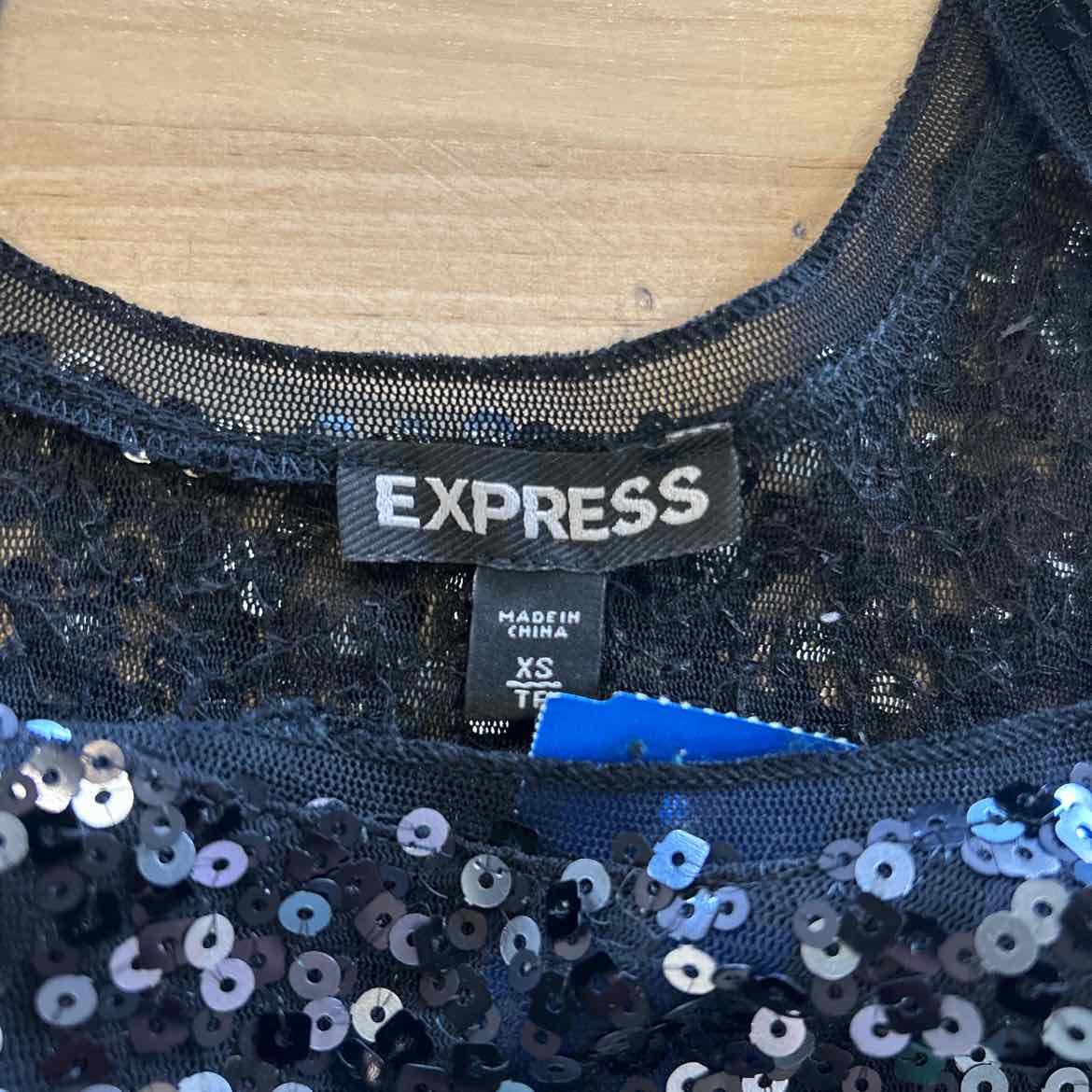 Express Size XS Black Sequined Tank