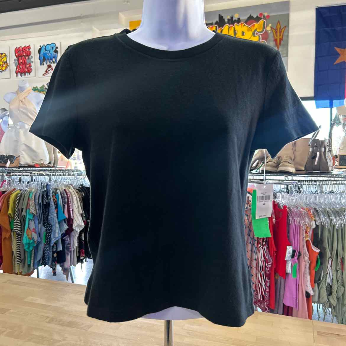 Gap Size XS Black Cotton New T-Shirt SS