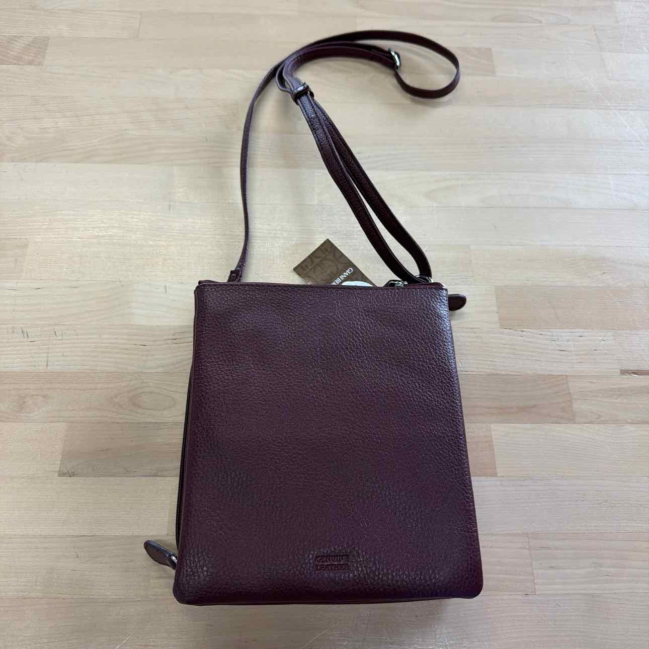 GIANI BERNINI Triple-Zip Pebble Leather Dasher Crossbody NWT