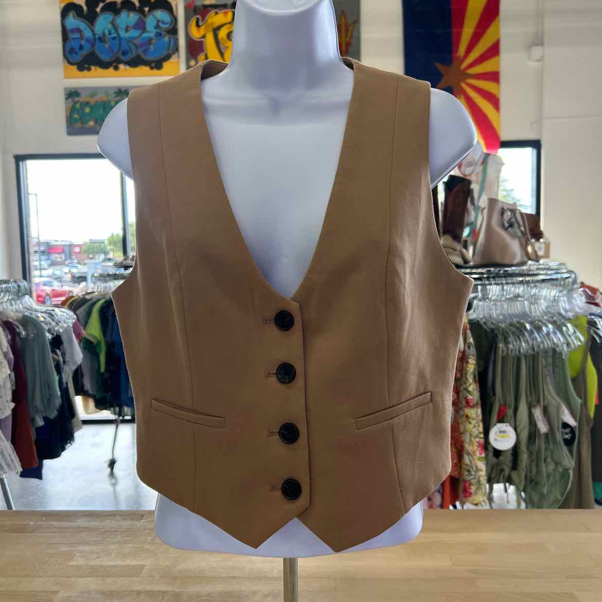 zara Size S Tan Preloved Vest
