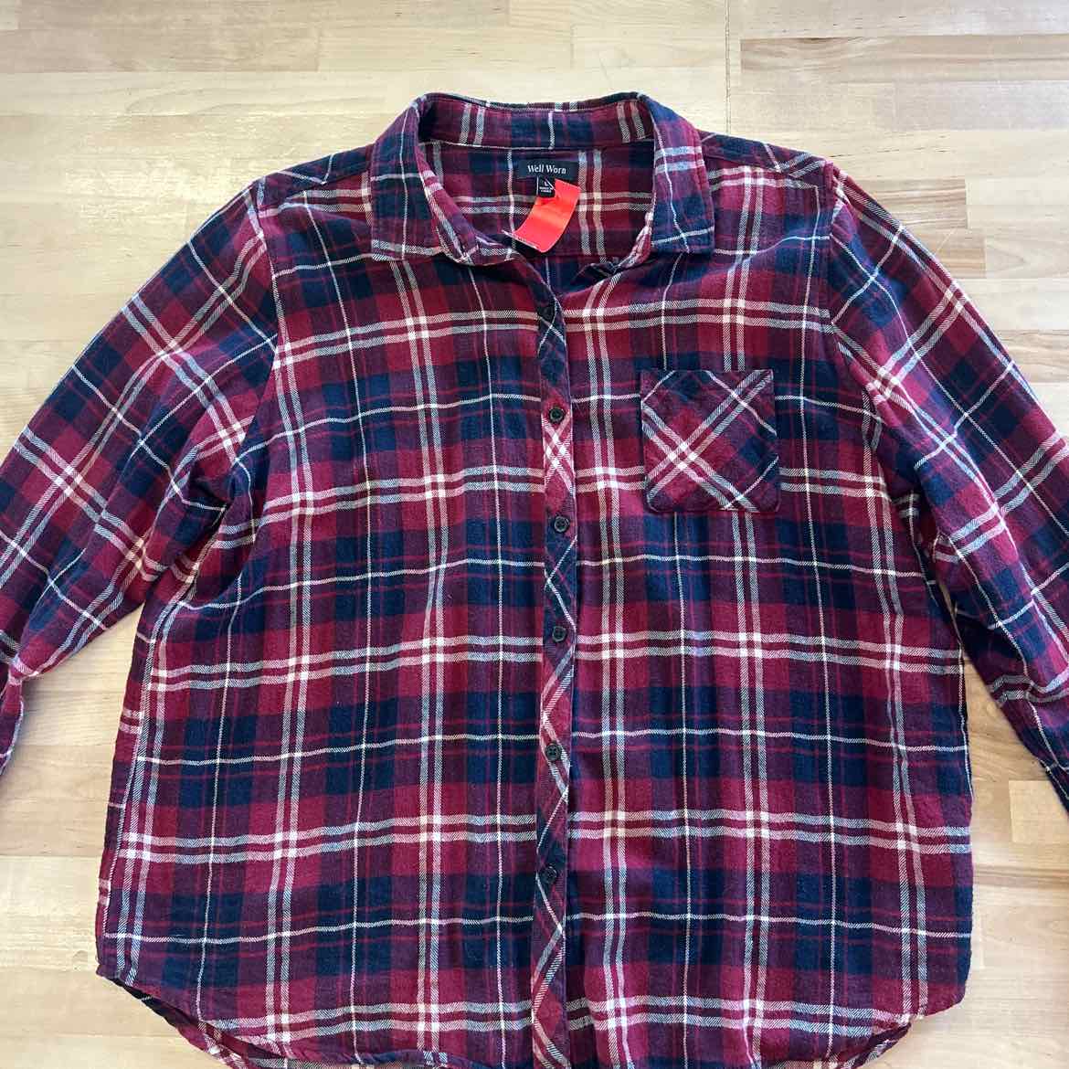 Well Worn Size L Red Preloved flannel