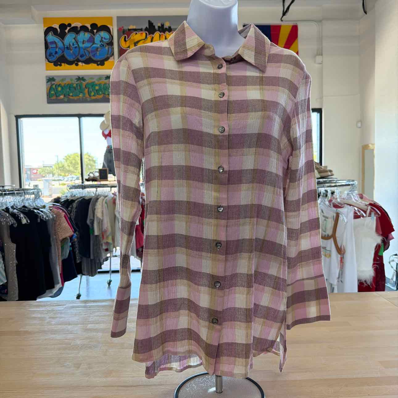 Soft Surroundings Size XS Pink Preloved Button Down LS