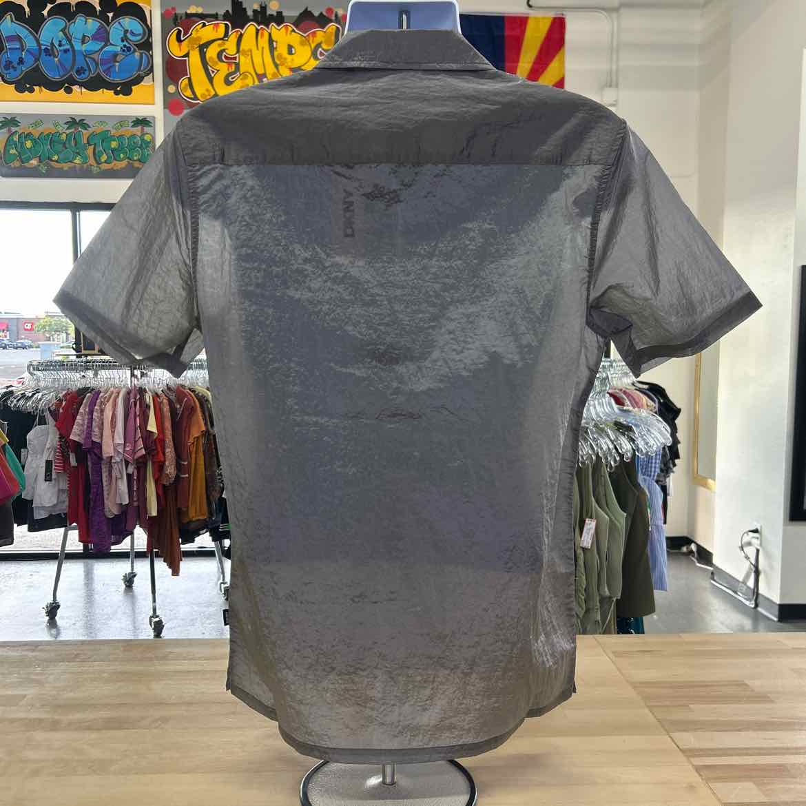 DKNY Size S Silver New MENS Button Down Shirt