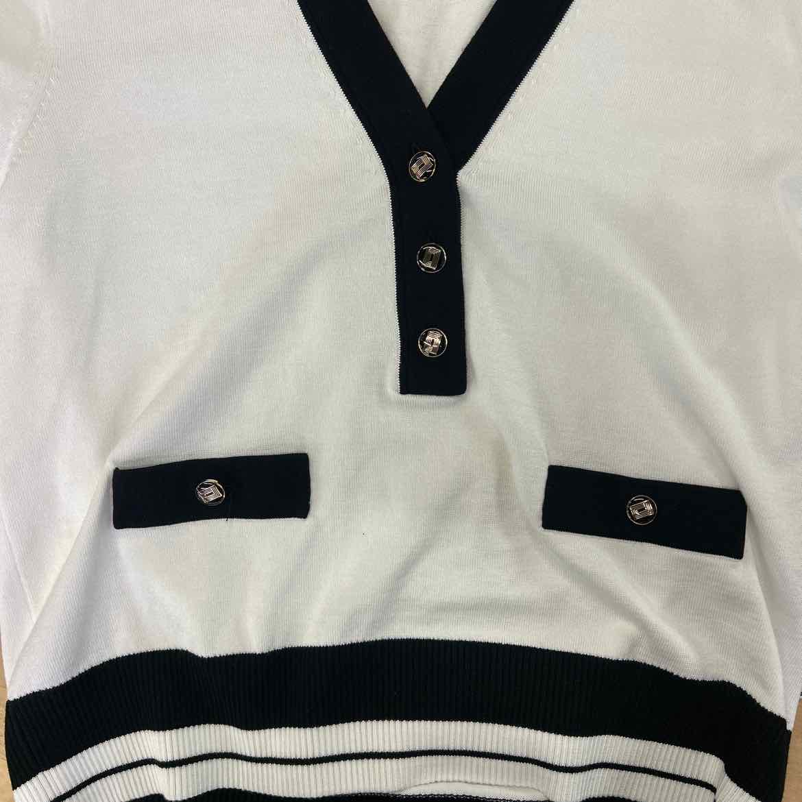 Karl Lagerfeld Paris Women's Johnny Collar Sweater Top