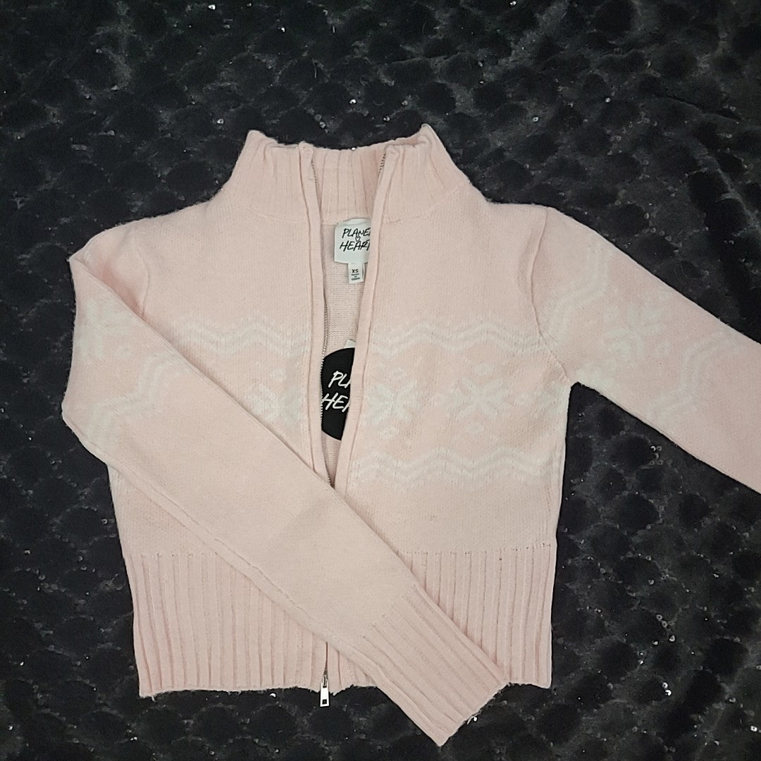 Planet Heart Size XS Pink Sweater